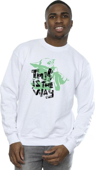 Actual product image Star Wars Mens The Mandalorian This Is The Way Grogu Sweatshirt (XL)