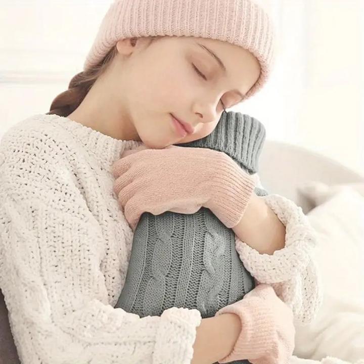 Immagine prodotto ASMI Bottiglia dell'acqua calda, bottiglia da letto con copertura in maglia (1 l)