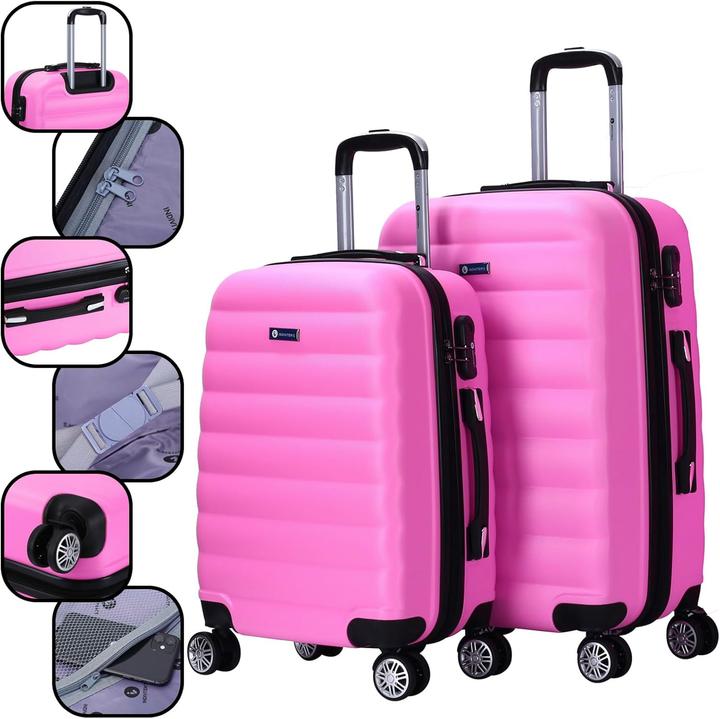 Image du produit Int'x 2-teiliges Hartschalenkoffer-Set mit Zwillingsrollen & Zahlenschloss (91 l, M (50 - 90l), L (90 - 115l))