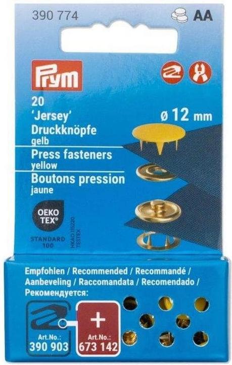 Actual product image Prym Nähfrei-Druckknöpfe Jersey 12 mm gelb 20 St.
