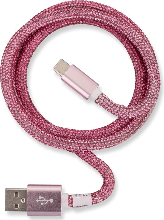 Actual product image Peter Jäckel OHLALA! Glamour 1m USB Data Cable Rose for Type-C with sync and charge function (1 m, USB 3.0)