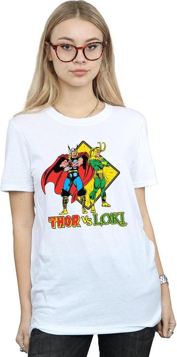 Actual product image Womens/Ladies Thor Vs Loki Cotton Boyfriend T-Shirt (M)