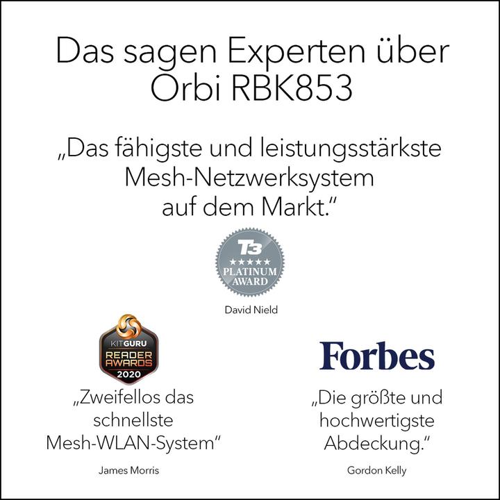 Actual product image Netgear Orbi WiFi 6 Mesh System AX6000 (RBK853)