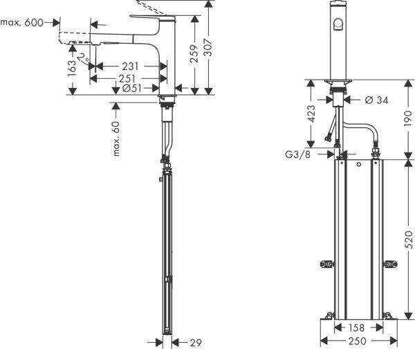 Produktbild hansgrohe Zesis M33 Einhebel-Küchenmischer 160, Ausziehbrause, 2 Strahlarten, (sBox), 74823