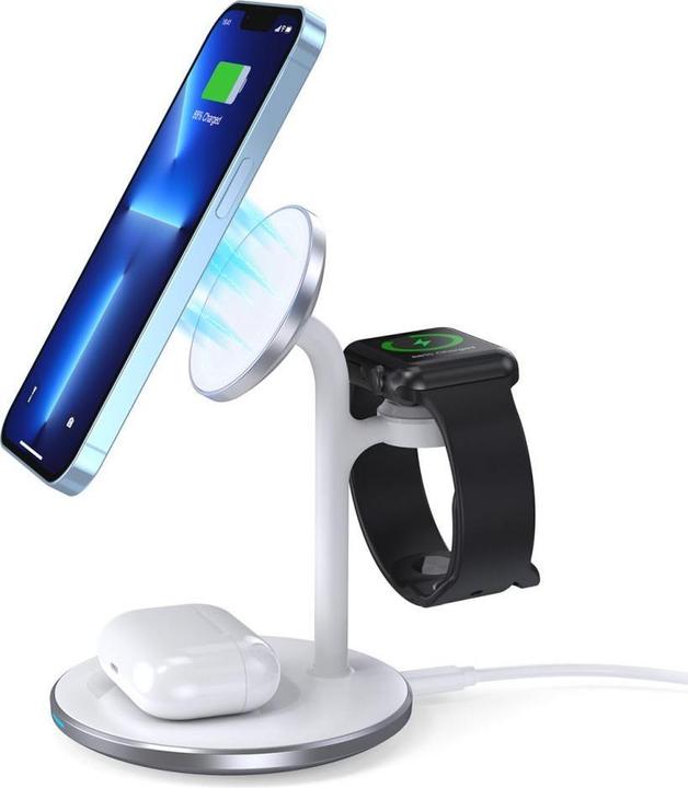 Actual product image Choetech Wireless charger with stand 3in1 (black) (15 W)
