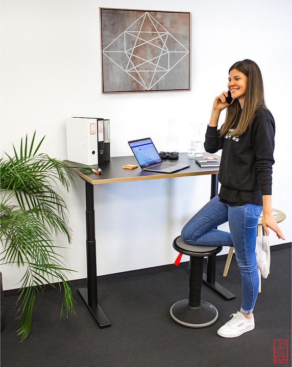 Actual product image Novigami Desk electric height adjustable Josi | WxD 1200 x 800 mm | Frame White | White Oak | Novi