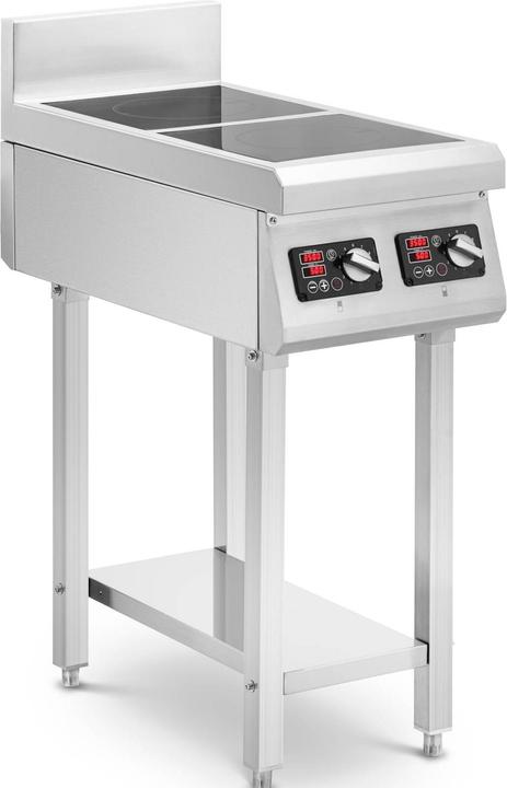 Produktbild Royal Catering Induktionsplatte Induktionskochplatte 2 Felder mit Unterbau 2 x 3500 W Timer