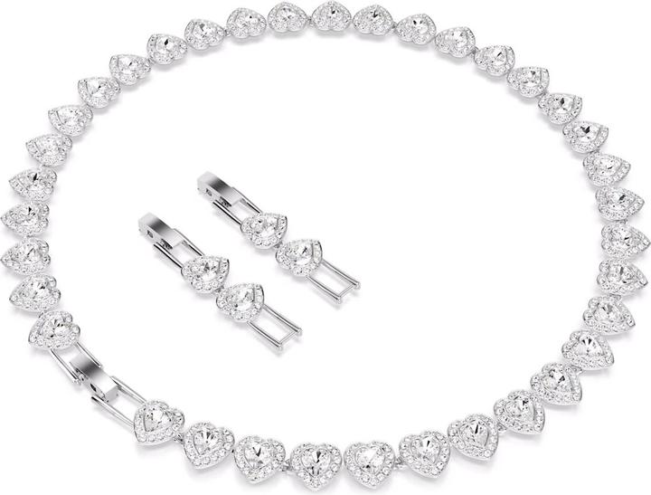 Produktbild Swarovski x Ariana Grande Tennis Halskette Verschiedene Schliffe Herz Weiss Rhodiniert (Swarovski Metall)