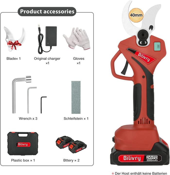 Actual product image Bilivry Battery pruning shears 24V