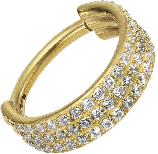 Immagine prodotto Bijouteria Piercing orecchio (Vetro (di orologio), Rivestimento in PVD (colore oro), Titanio)