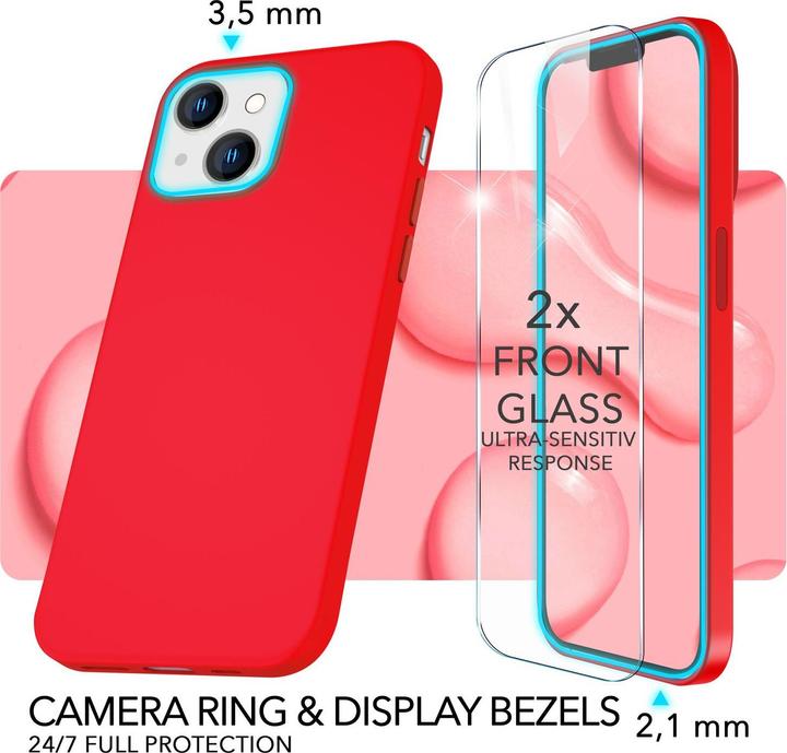 Image du produit Nalia Liquid Silicone Housse avec fonction MagSafe & 2x verre de protection d'écran (Apple iPhone 14)