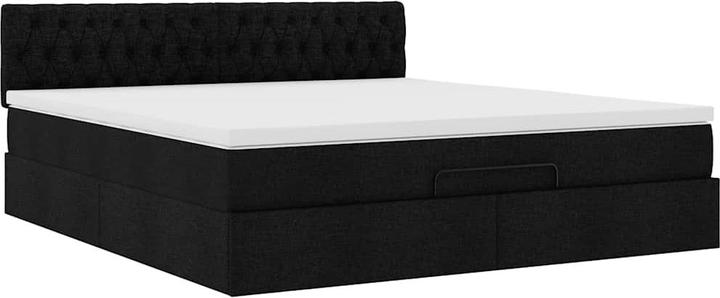 Produktbild VidaXL Ottoman-Bett mit Matratze Schwarz 160x200 cm Stoff (160 x 200 cm)