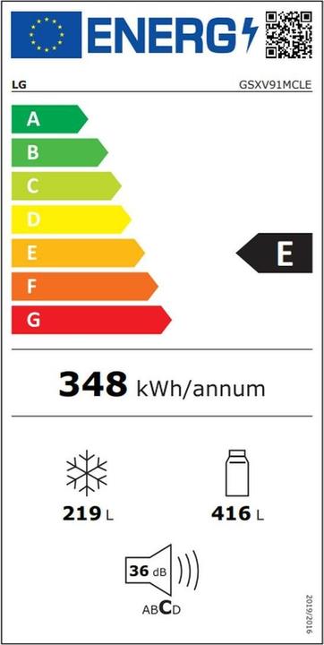 Energie-Label LG InstaView GSXV91MCLE (634 l)