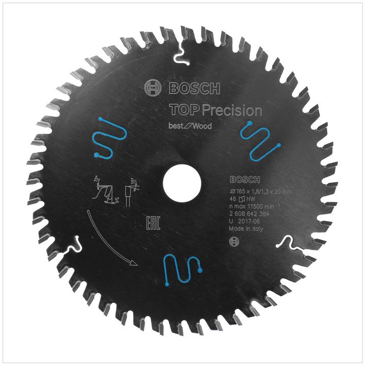 Produktbild Bosch Professional Zubehör Kreissägeblatt Top Precision Best for Wood, 165 x 20 x 1,8 mm, 48