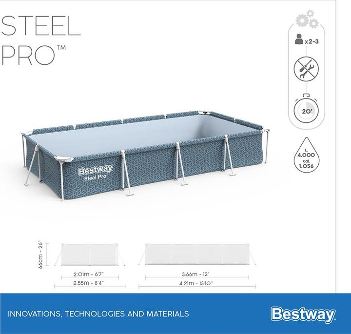 Produktbild Bestway Steel Pro Pool Set 366x201x66cm (3000 x 2010 x 660 mm)
