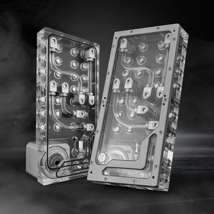 Actual product image EKWB EK-QuantumX Loophole Distroplate D5 PWM - silver