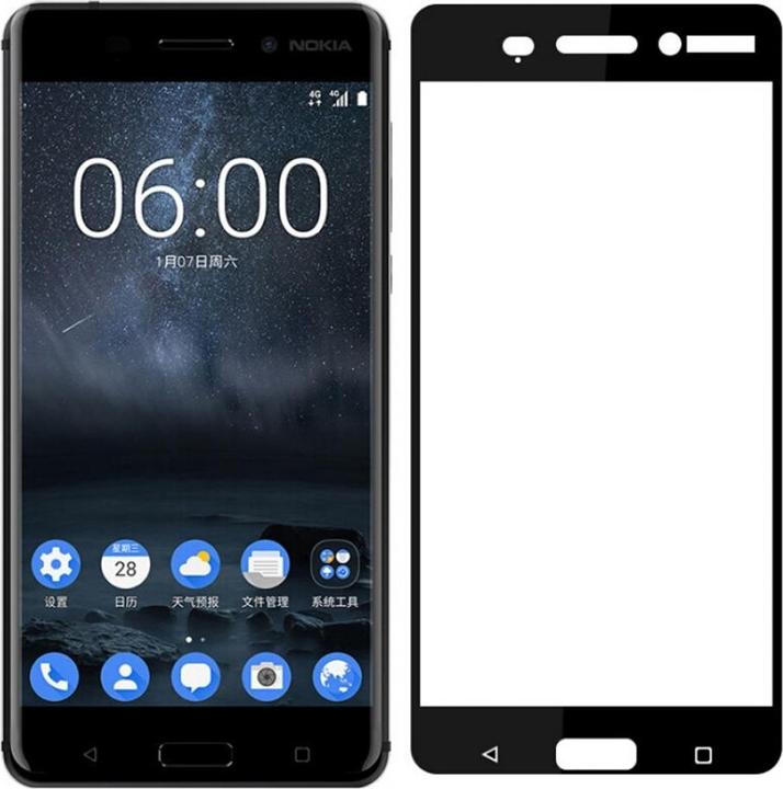 Actual product image Screenguard Nokia 8 Full Screen Protective Glass Film 2.5D 9H (1 Piece, Nokia 8)