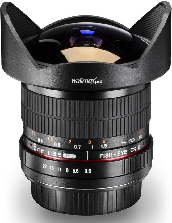 Immagine prodotto Walimex pro Pro Lens 8mm, f/3.5 II VDSLR Fisheye, Nikon (Nikon F, APS-C / DX, Micro Four Thirds)