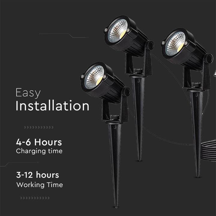 Produktbild V-TAC Solar LED-Gartenleuchten-Set VT-11031, 3x 1,2 W, 3000 K, IP65 (50 lm, IP65)