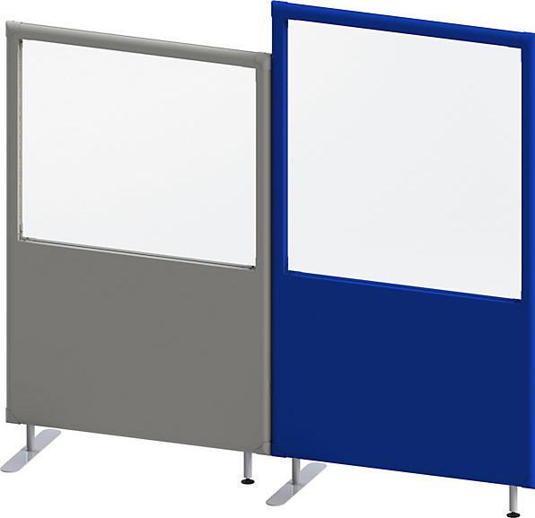 Produktbild eurokraft pro Schallschutz-Trennwand, Paneel mit Fenster, Höhe 1600 mm, Breite 1000 mm, grau (1000 x 1500 mm)