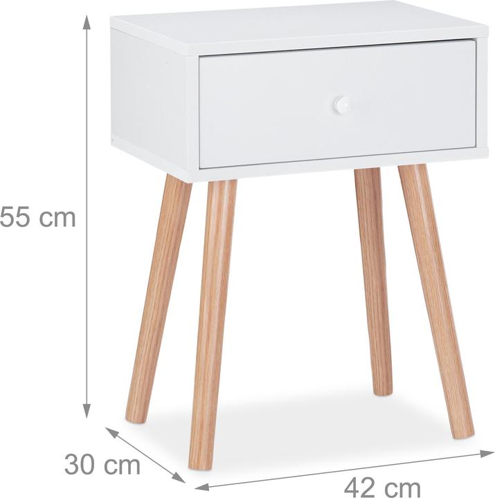 Immagine prodotto Relaxdays Comodino scandinavo (42 x 30 x 55 cm)