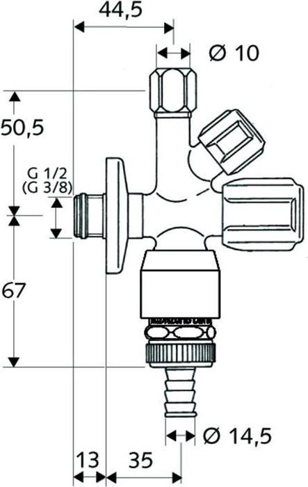 Immagine prodotto Schell Valvola angolare combinata COMFORT cromo, con aeratore per tubi da 3/8 di pollice
