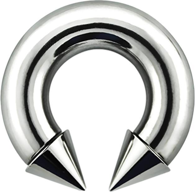 Star Piercing Circular Barbell Innengewinde silber mit zwei Cones (Chirurgenstahl 316L, ohne Messing)