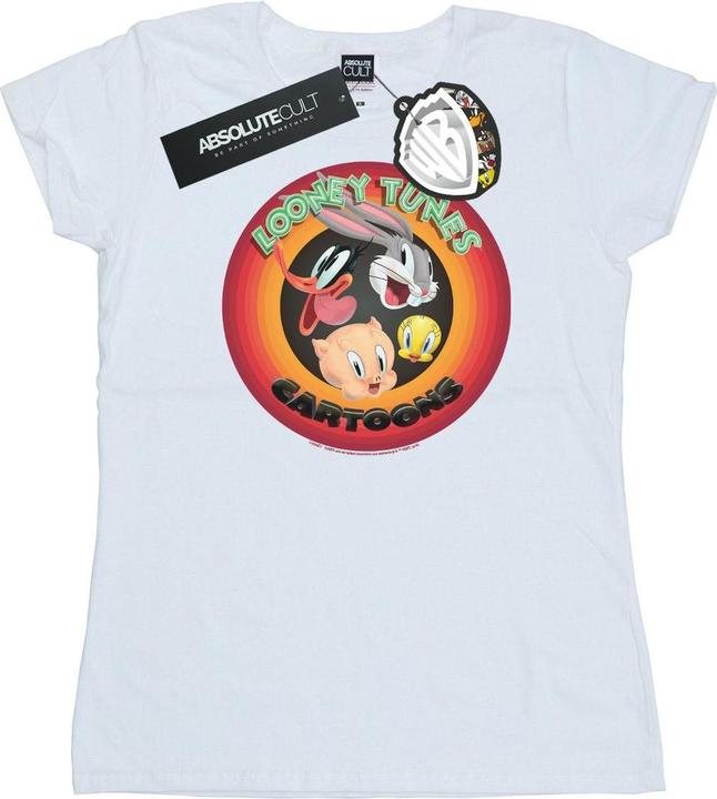 Actual product image Looney Tunes Womens/Ladies Cartoons Circle Cotton T-Shirt (S)
