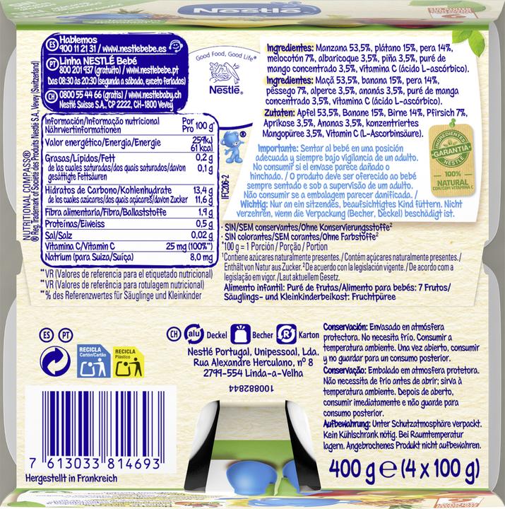 Image du produit Nestlé 7 fruits Compote, après 6 mois (400 g)