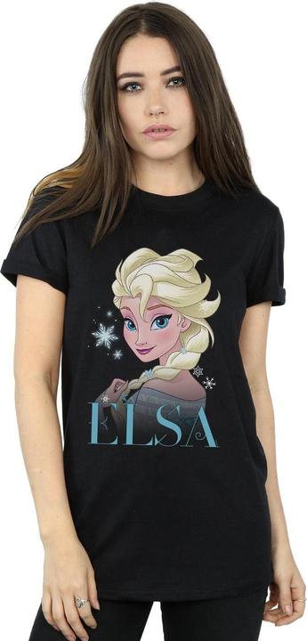 Actual product image Disney Womens/Ladies Frozen Elsa Snowflake Portrait Cotton Boyfriend T-Shirt (M)