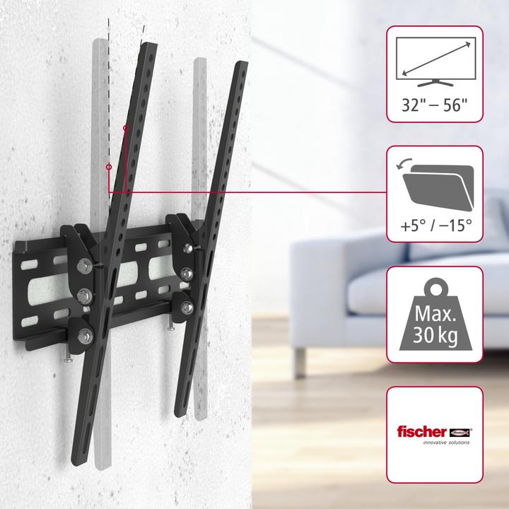 Image du produit Hama Support TV mural, inclinable, 191 cm (75") jusqu'à 40 kg (Mur, 75", 40 kg)
