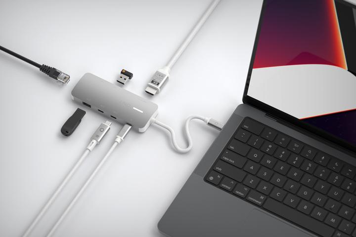 Produktbild LINQ Connects 8in1 8K PRO USB-C Multiport Hub 140W (USB-C, 8 Ports)