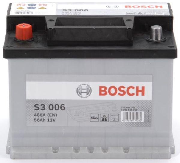 Actual product image Bosch Automotive Starter battery S3 060 12V 56Ah 480A (12 V, 56 Ah, 480 A)