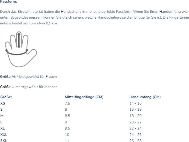 Nutritional values and ingredients Bertschat Electric undergloves Pro Dual Heating (XXL)