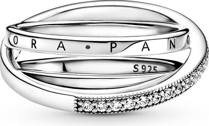 Produktbild Pandora Logo Crossover Pavé Triple Band Ring (60, 925 Silber)