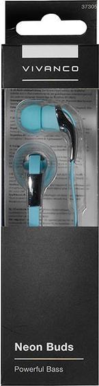 Produktbild Vivanco Neon Buds Wired Headphones In-ear Music Blue, Metallic (Kabelgebunden)