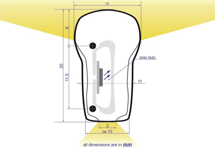 Actual product image Eurolite LED Neon Flex 230V Slim yellow 100cm