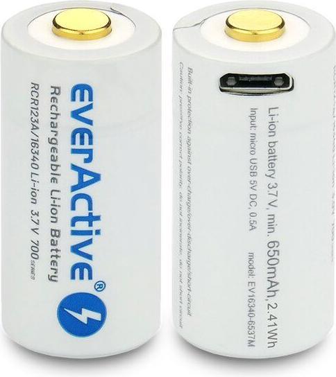 Actual product image Everactive 16340 / RCR123A 3.7V 700 mAh - Rechargeable battery (1 pcs., RCR123A, 650 mAh)