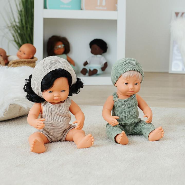 Produktbild Miniland Kleiderset Strick Latzhose&Mütze