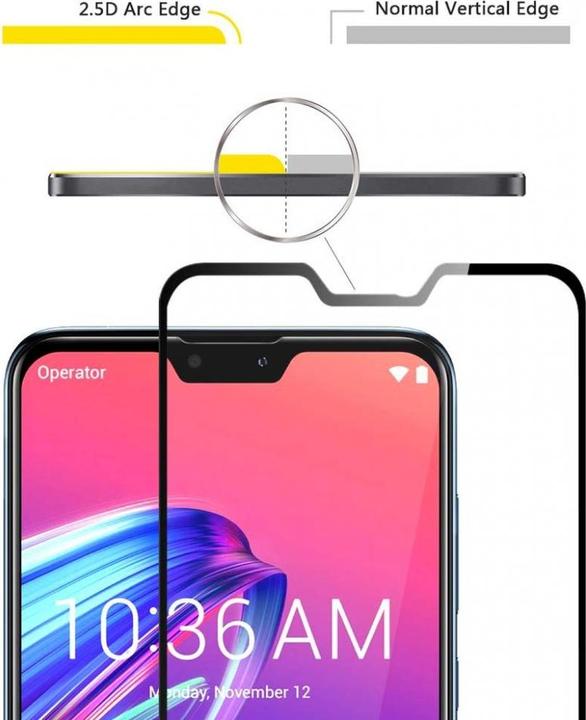 Image du produit Screenguard Asus Zenfone Max Pro M2 Full Screen Protection en verre blindé 2.5D 9H (1 pièce(s), Asus Zenfone Max Pro (M2))