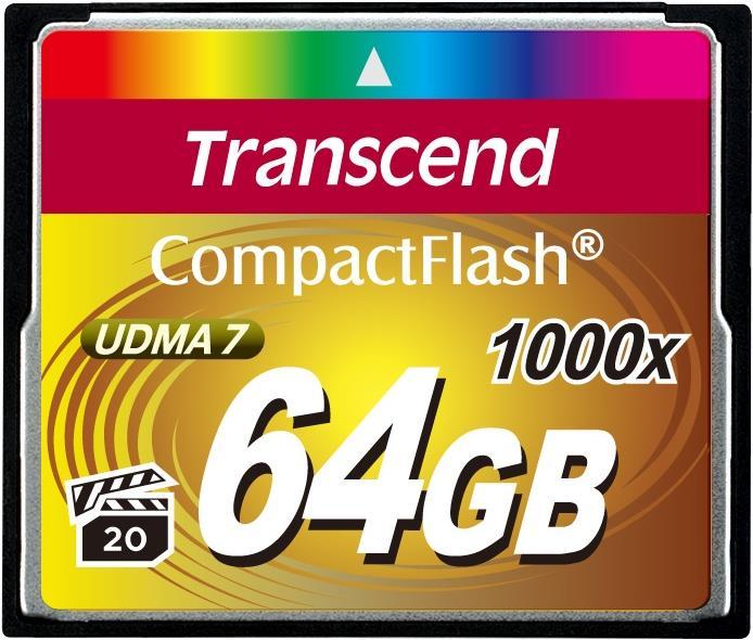 Produktbild Transcend 64GB Compact Flash Card 1000x (64 GB, CF)