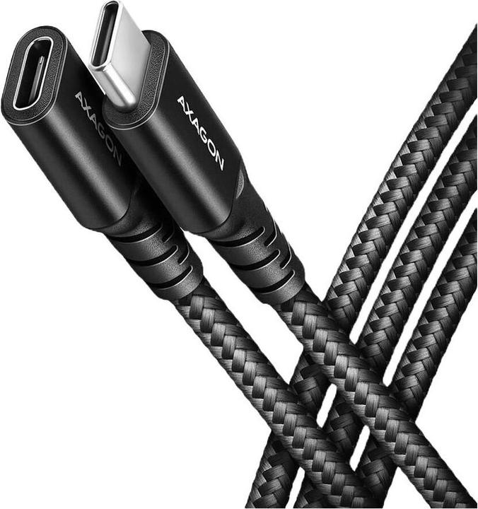 Actual product image Axagon BUCM32-CF15AB Kabelis Extension Cable Gen2 USB-C - USB-C 1.5 m, 5 A, 20 Gbit (1.50 m, USB 3.2 Gen 2x2)
