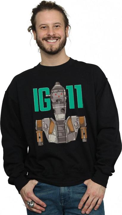 Actual product image Star Wars Mens The Mandalorian IG-11 Bounty Hunter Sweatshirt (M)