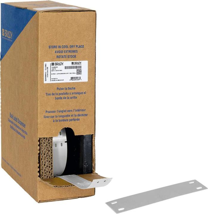 Produktbild Brady BM71-15x75-7598-SV, Polyester, Silber, Glänzend, 15.00 x 75.00 mm, nicht klebend, Grossrolle
