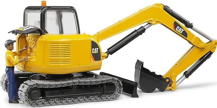 Actual product image Bruder Cat mini excavator with construction worker