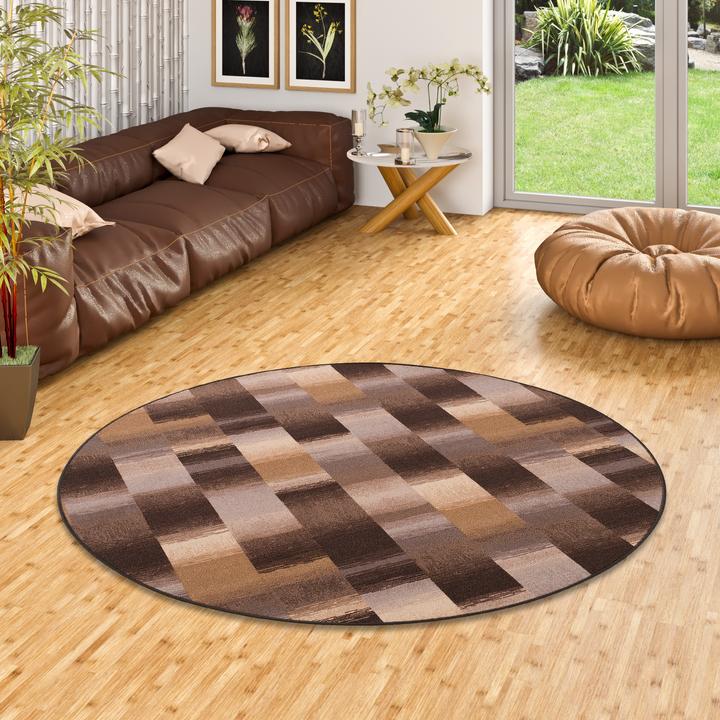 Produktbild Snapstyle Designer Velour Teppich Mystic Karo (Ø 160 cm)