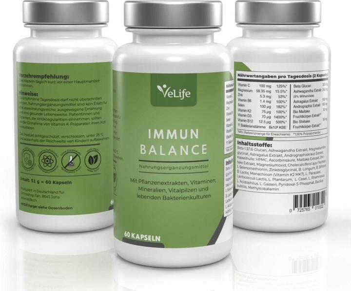 Actual product image VeLife Immune Balance 60 capsules (60 Piece, Capsules, 80 g)