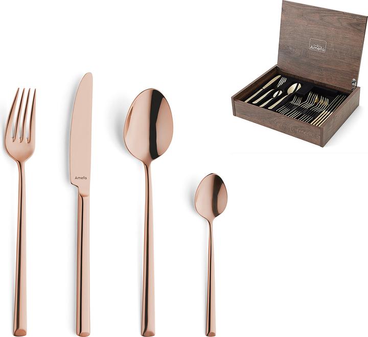 Produktbild Amefa METROPOLE Besteckset 24-teilig PVD kupfer (24 Stück, Besteck Set)