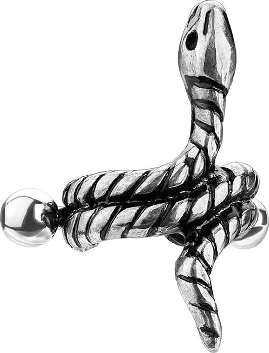Produktbild Star Piercing Micro Barbell silber Schlange (Chirurgenstahl 316L, Messing)