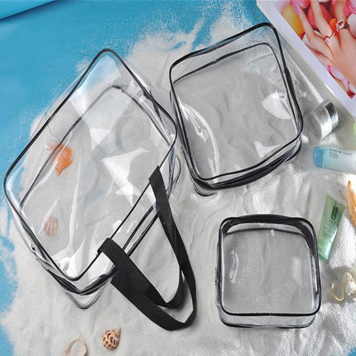 Image du produit Noya Kosmetik Make-Up Tasche (3er Set) – Transparenter Reise-Organizer mit Reissverschluss (1 l)
